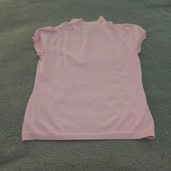 Brooks Brothers Sweater Top Womens Large Pink Short Sleeve Mock Neck Cotton - Picture 3 of 8